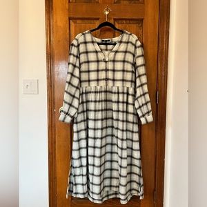 Madewell Flannel Button Front Midi Dress - Size 10